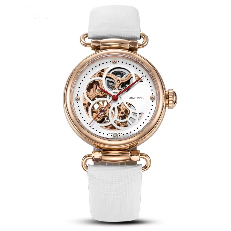 Seagull 6002L Women’s Skeleton Automatic Watch & Necklace Set – Sapphire Luxury Smash Price Shop Women's Watch