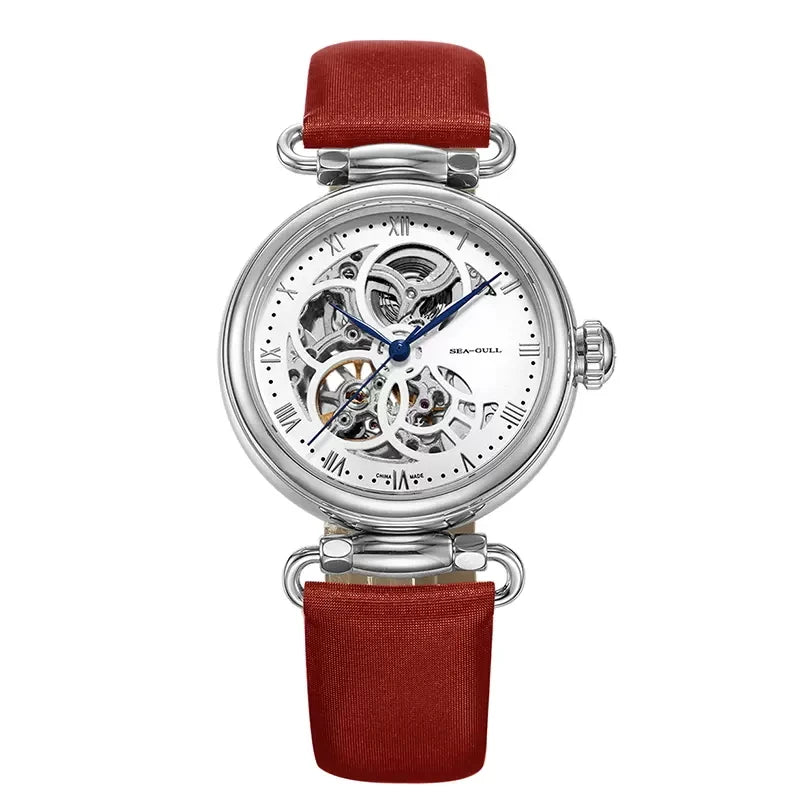 Seagull 6002L Women’s Skeleton Automatic Watch & Necklace Set – Sapphire Luxury Smash Price Shop Women's Watch