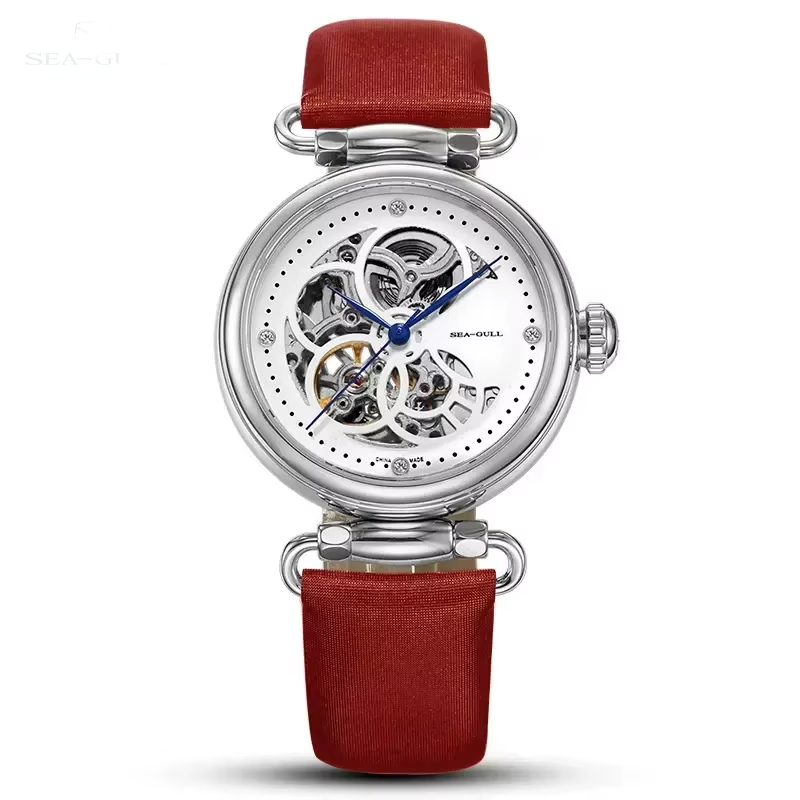 Seagull 6002L Women’s Skeleton Automatic Watch & Necklace Set – Sapphire Luxury Smash Price Shop Women's Watch