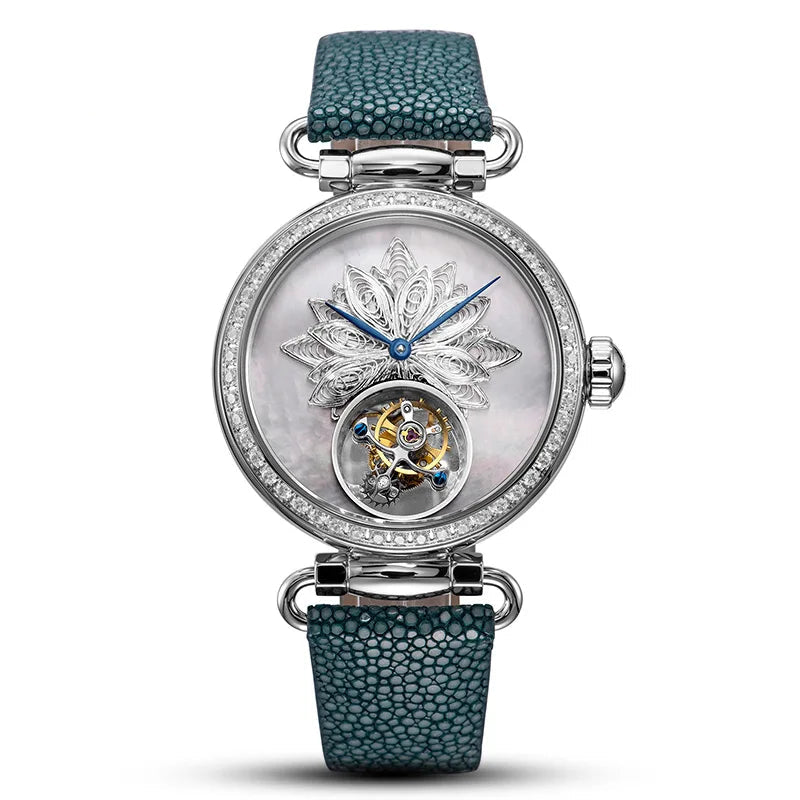 Seagull 8100L Women’s Tourbillon Watch – Filigree Heritage Sapphire