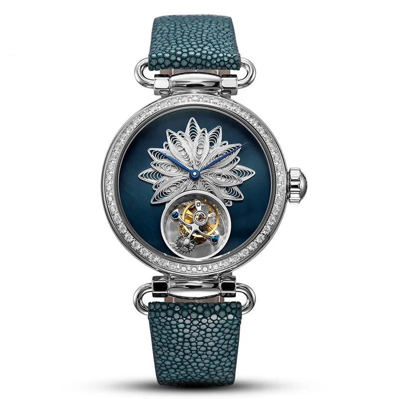 Seagull 8100L Women’s Tourbillon Watch – Filigree Heritage Sapphire