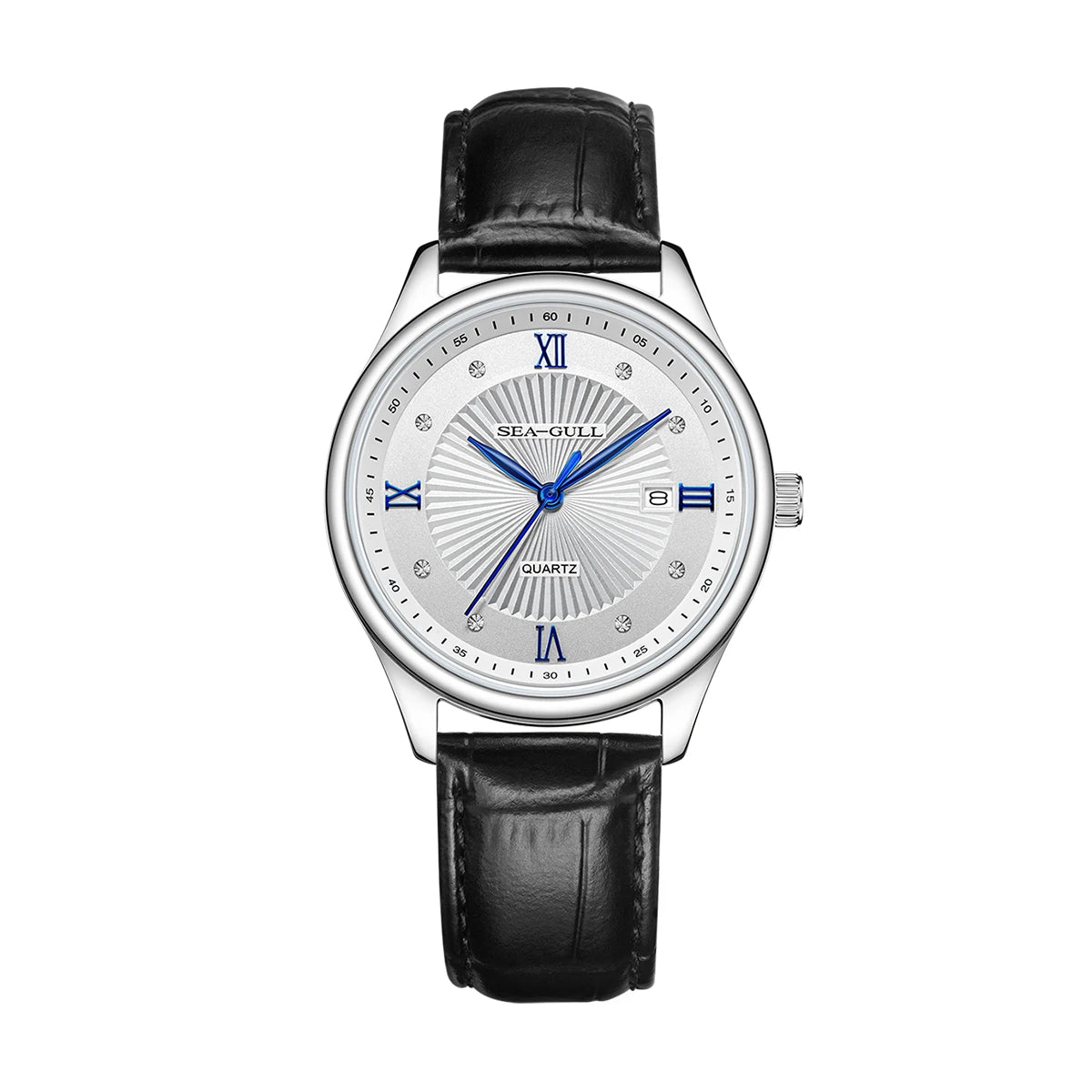 Seagull Quartz Couple Watch Leather Band
