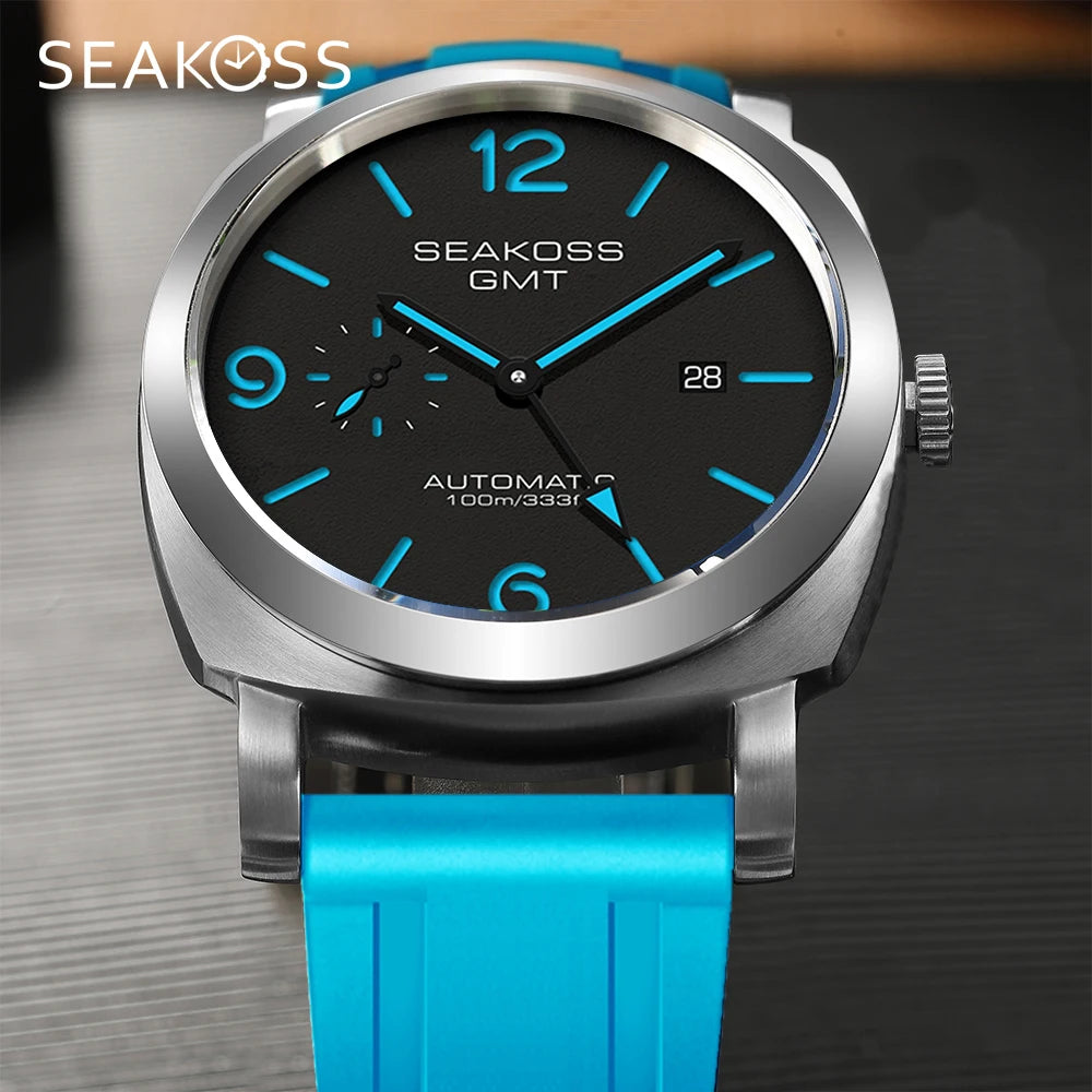 SEAKOSS GMT Super Luminous Dive Watch – 10ATM, 2557 Auto Smash Price Shop Men's Watch