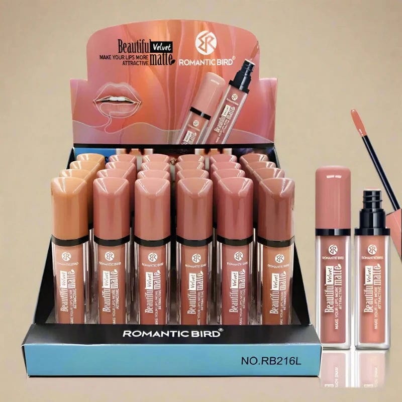 SPS - 24Pcs Nude Liquid Lipstick