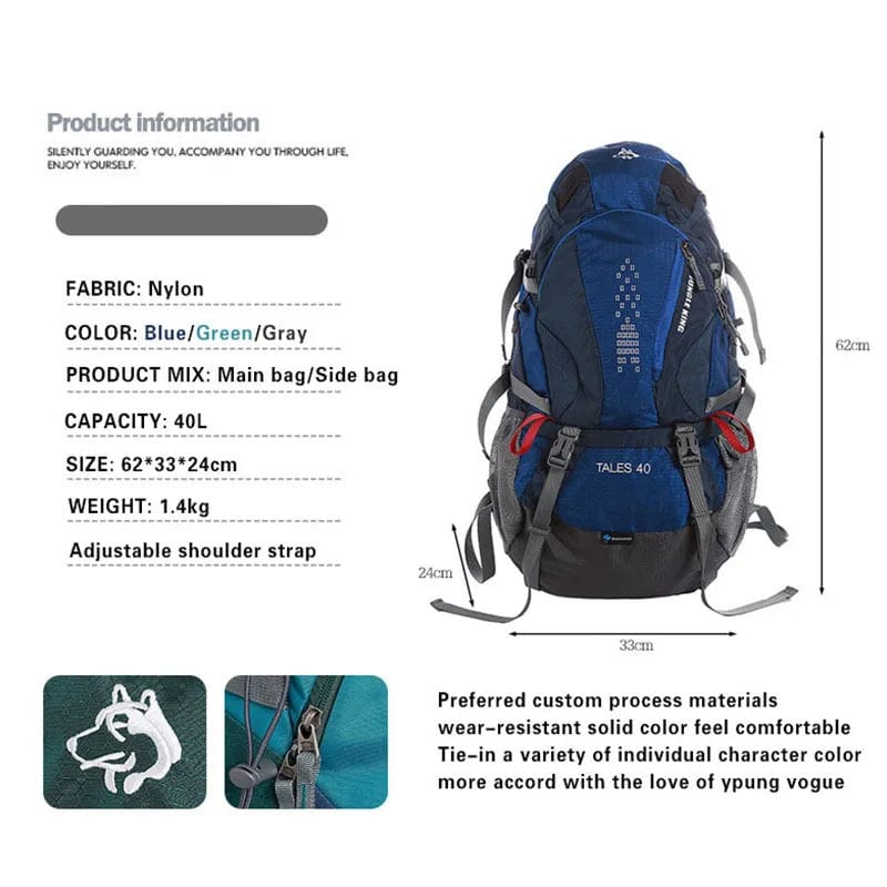 SPS - 40L Waterproof Hiking Backpack