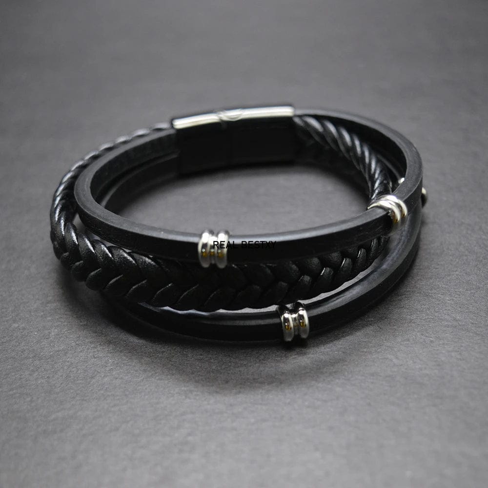 SPS - 5Pcs Men Leather Bracelets