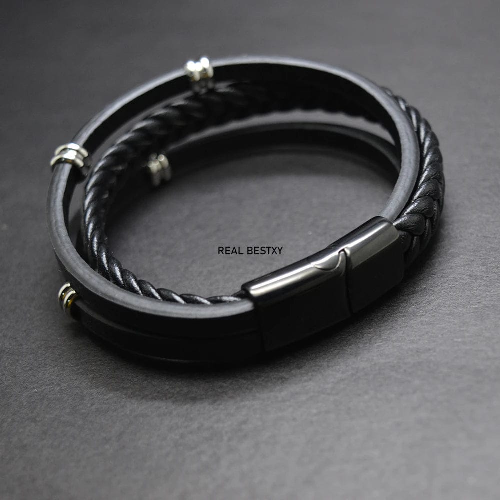 SPS - 5Pcs Men Leather Bracelets