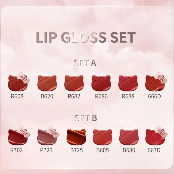 SPS - 6Pcs Mini Size Lip Gloss Set