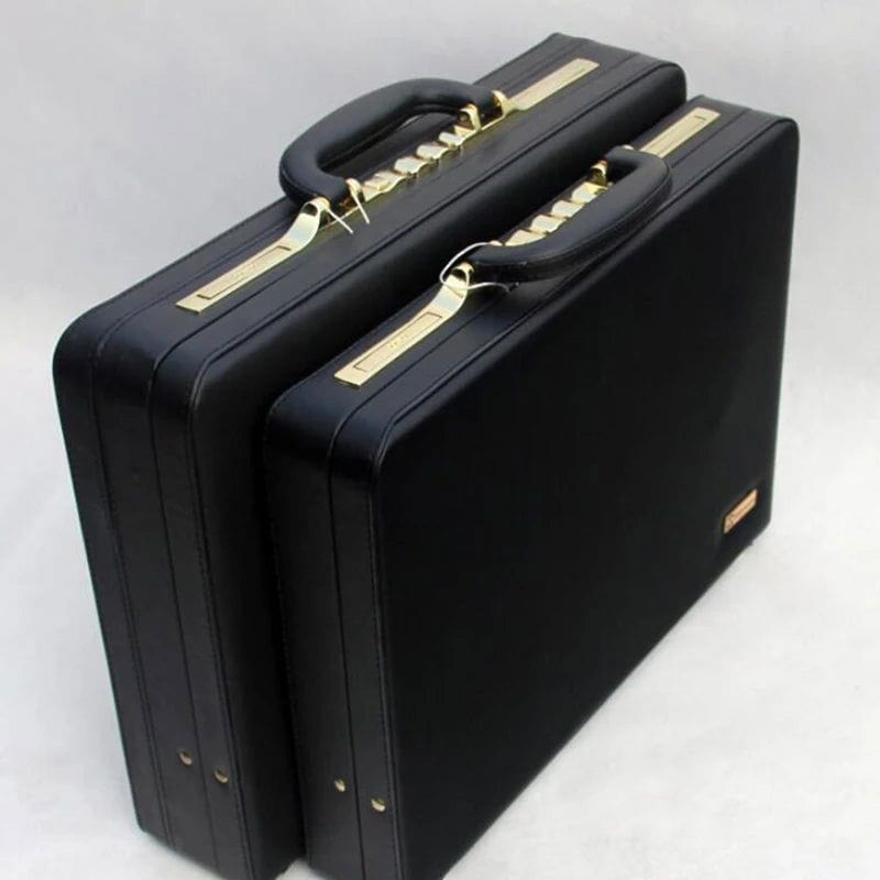 SPS - Business Men’s Black Leather Briefcase