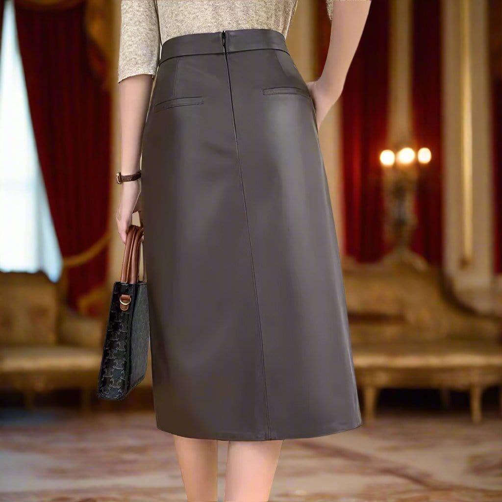 SPS - Chic Leather Slit Skirt