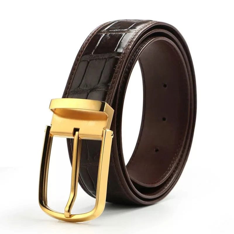 SPS - Crocodile Leather Gold Belt