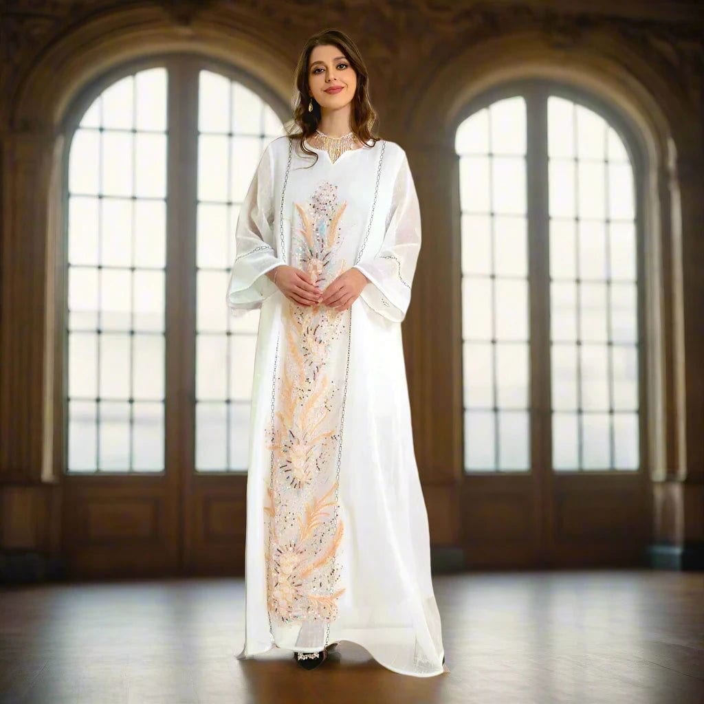 SPS - Elegant Sequined Embroidered Abaya.