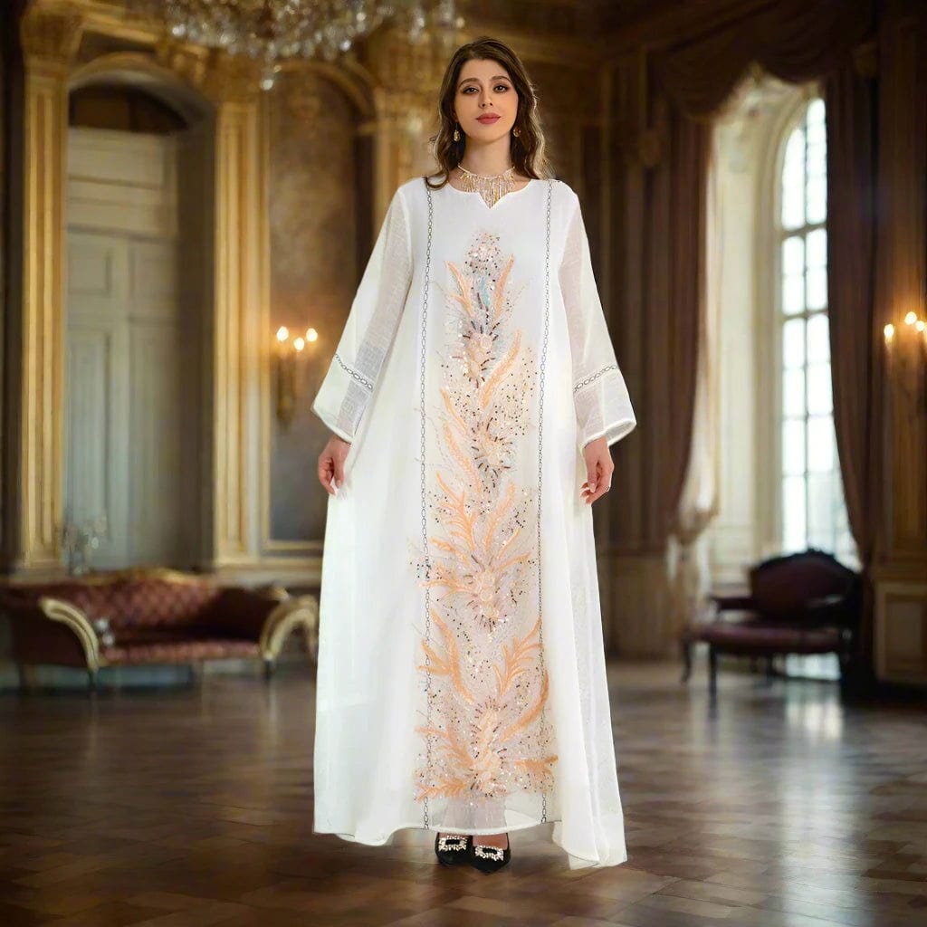 SPS - Elegant Sequined Embroidered Abaya.