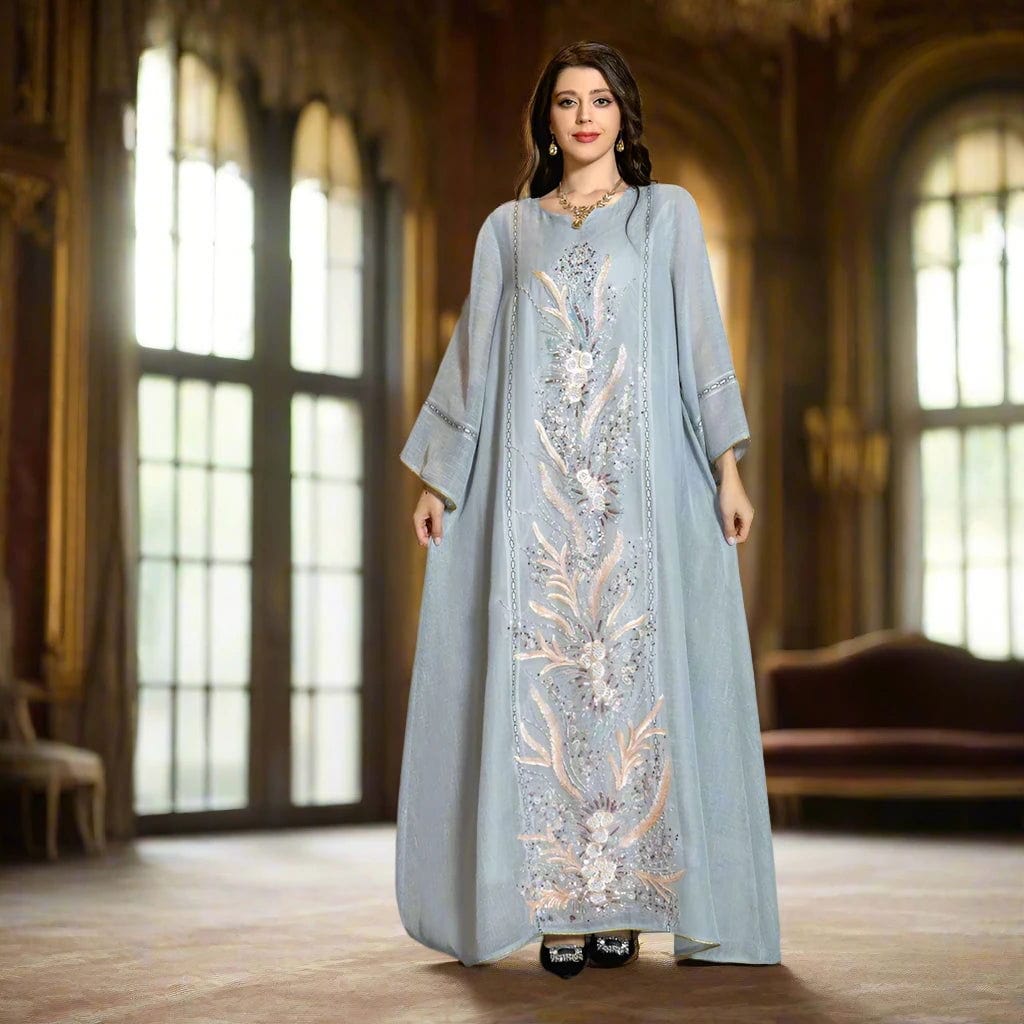 SPS - Elegant Sequined Embroidered Abaya.