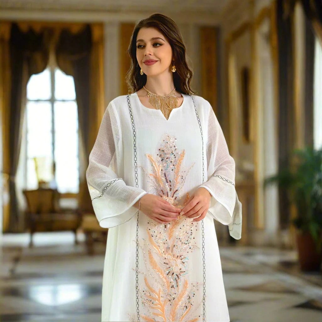 SPS - Elegant Sequined Embroidered Abaya.