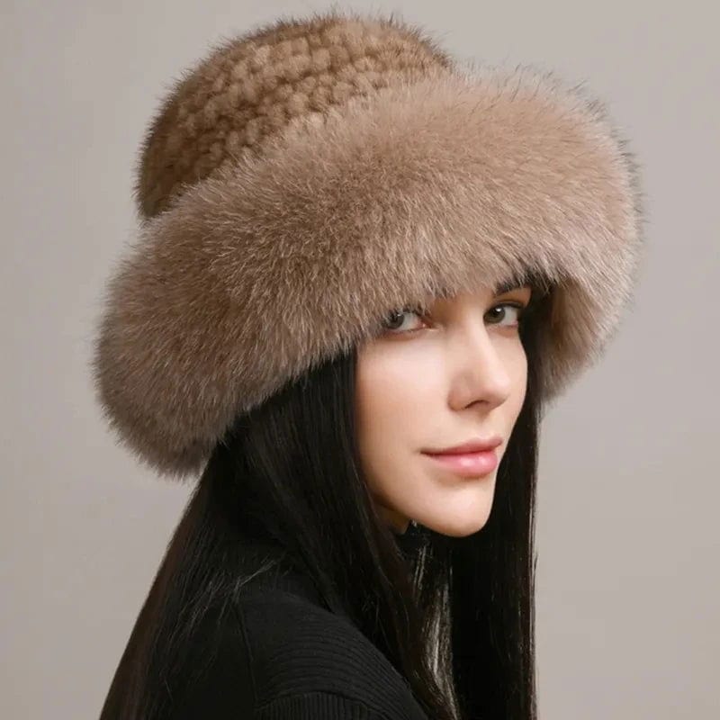 SPS - Genuine Mink Fur Knit Hat