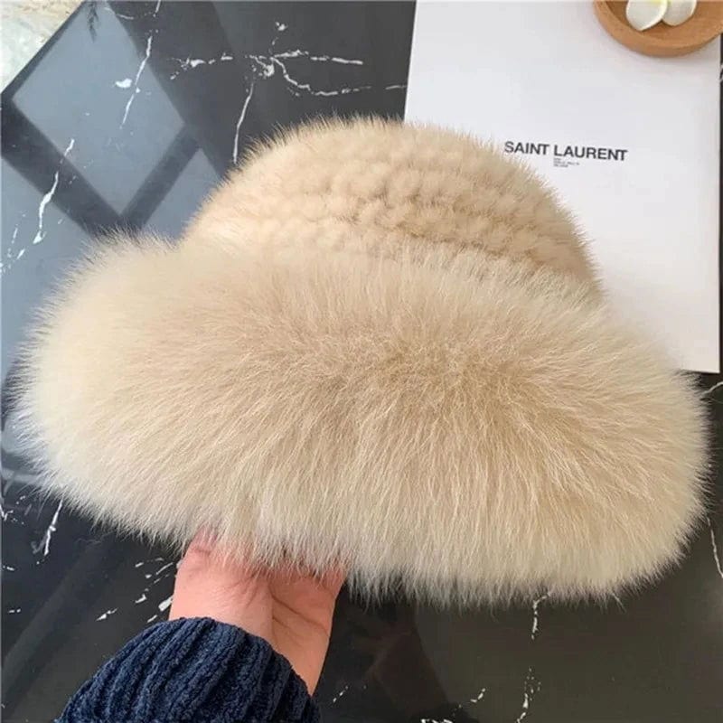 SPS - Genuine Mink Fur Knit Hat