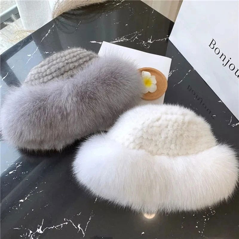 SPS - Genuine Mink Fur Knit Hat