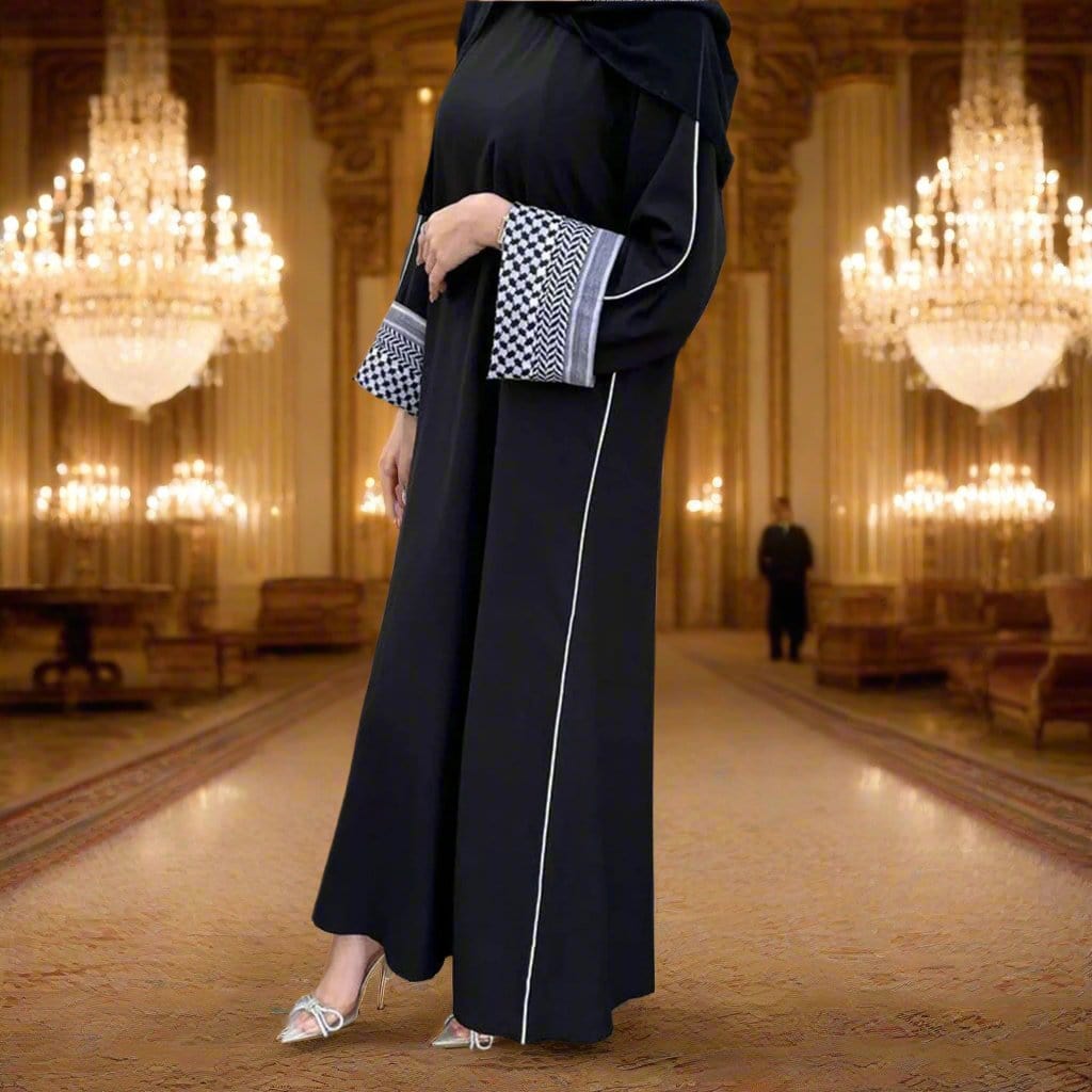 SPS - Keffiyeh Linen Closed Abaya