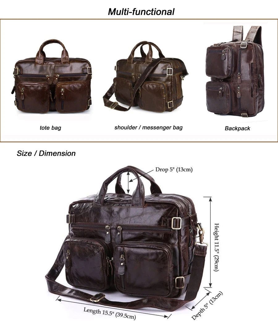 SPS - Multi-Function Leather Backpack