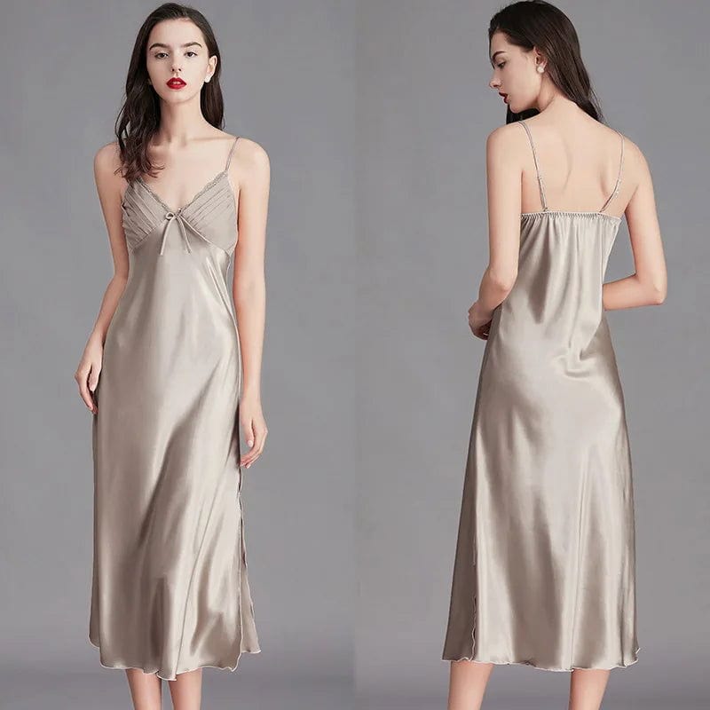 SPS - Nightgowns Sleeveless Silk Dress