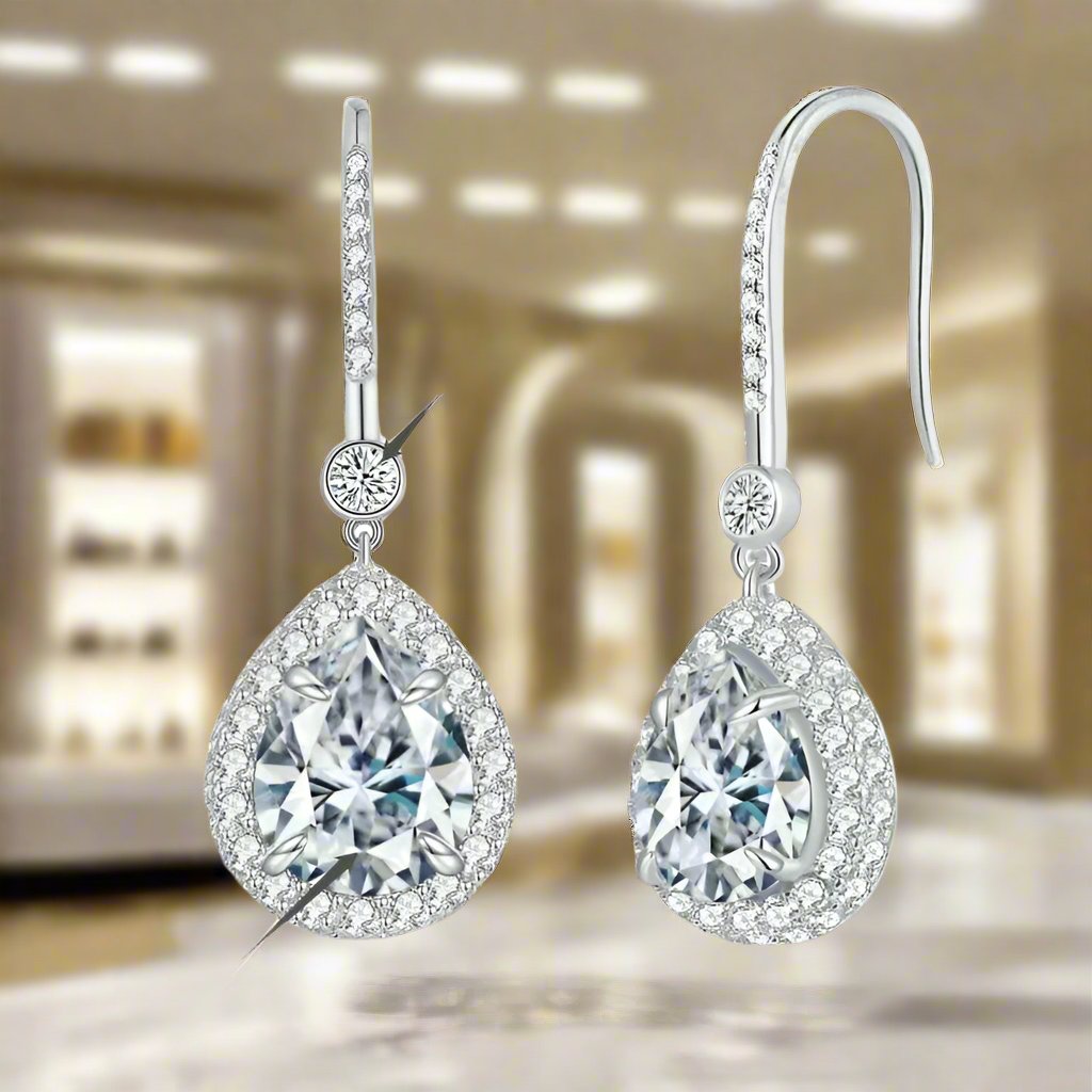 SPS - Pear Moissanite Earrings