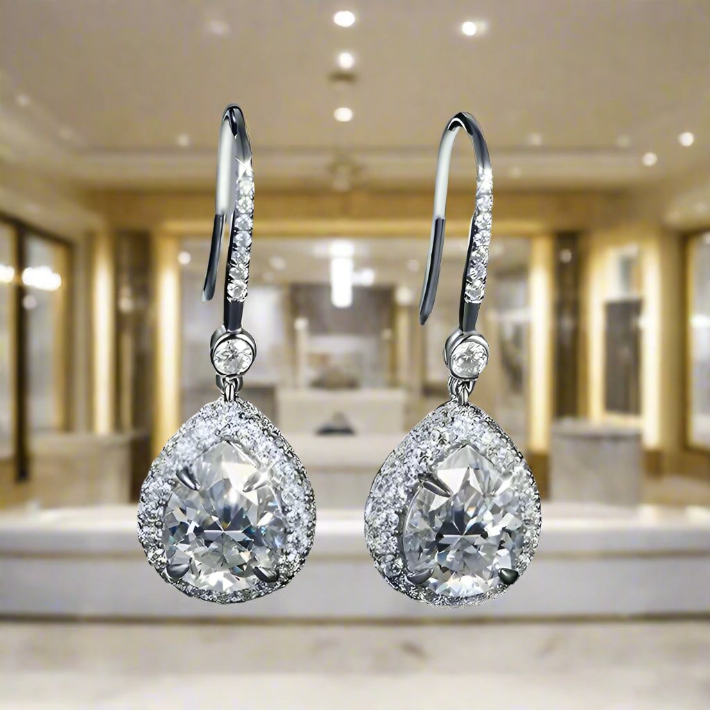 SPS - Pear Moissanite Earrings