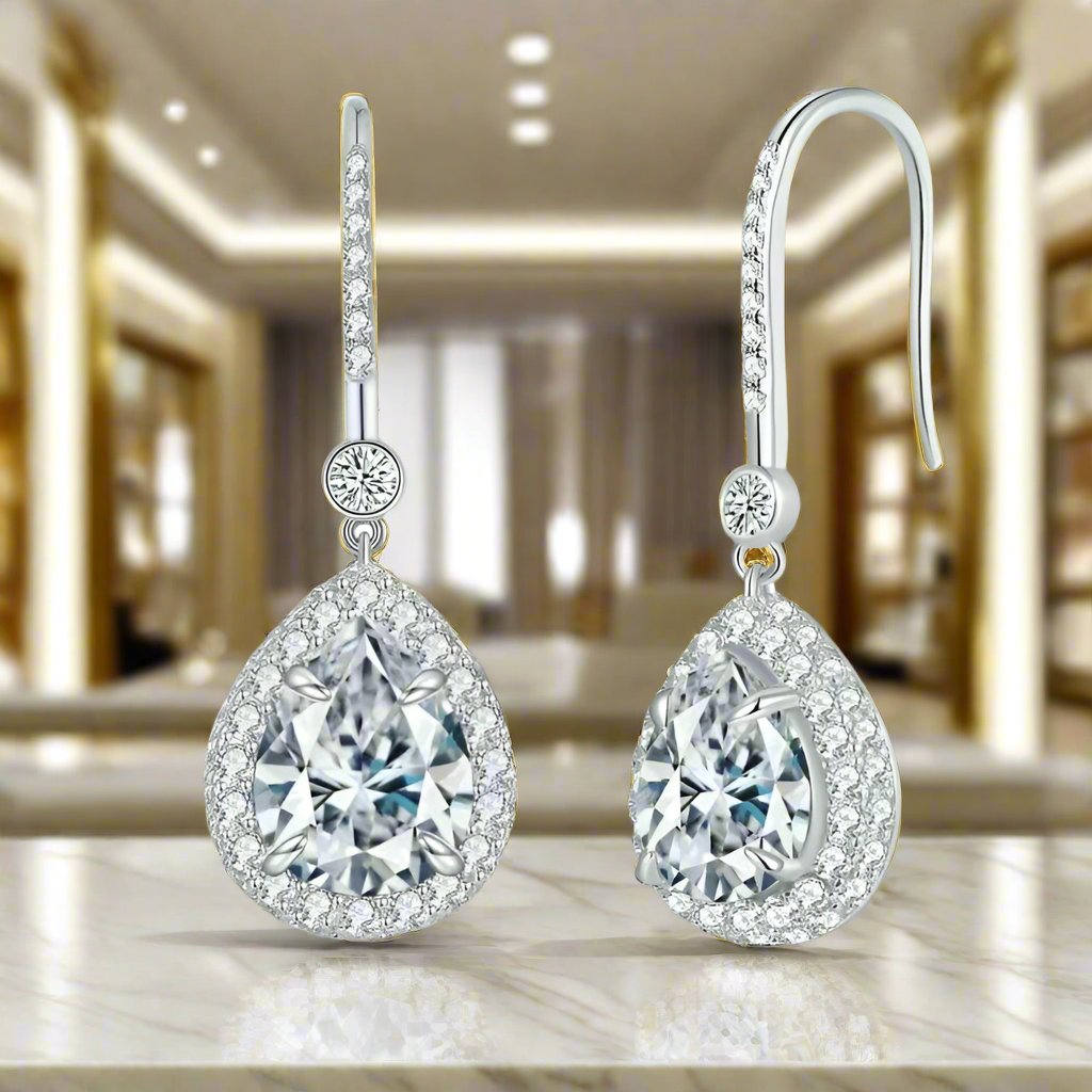 SPS - Pear Moissanite Earrings