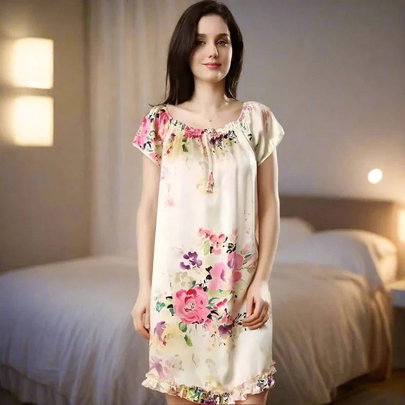 SPS - Pure Silk Floral Nightgown