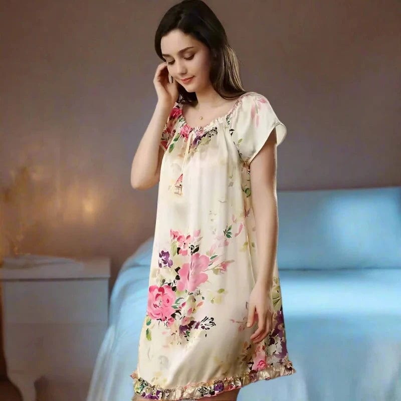 SPS - Pure Silk Floral Nightgown