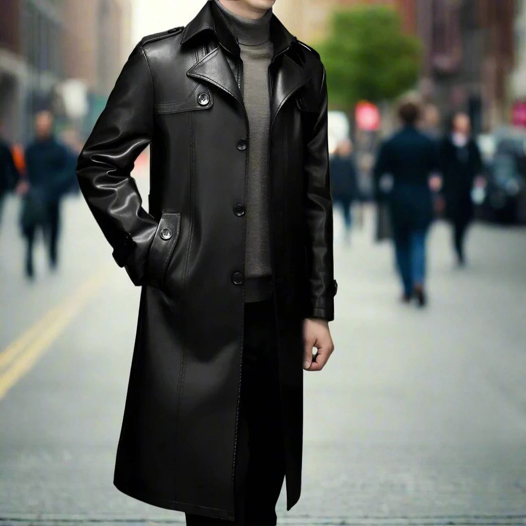 SPS - Winter Faux Leather Trench Coat