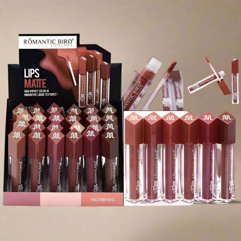 SPS - 24Pcs Nude Liquid Lipstick