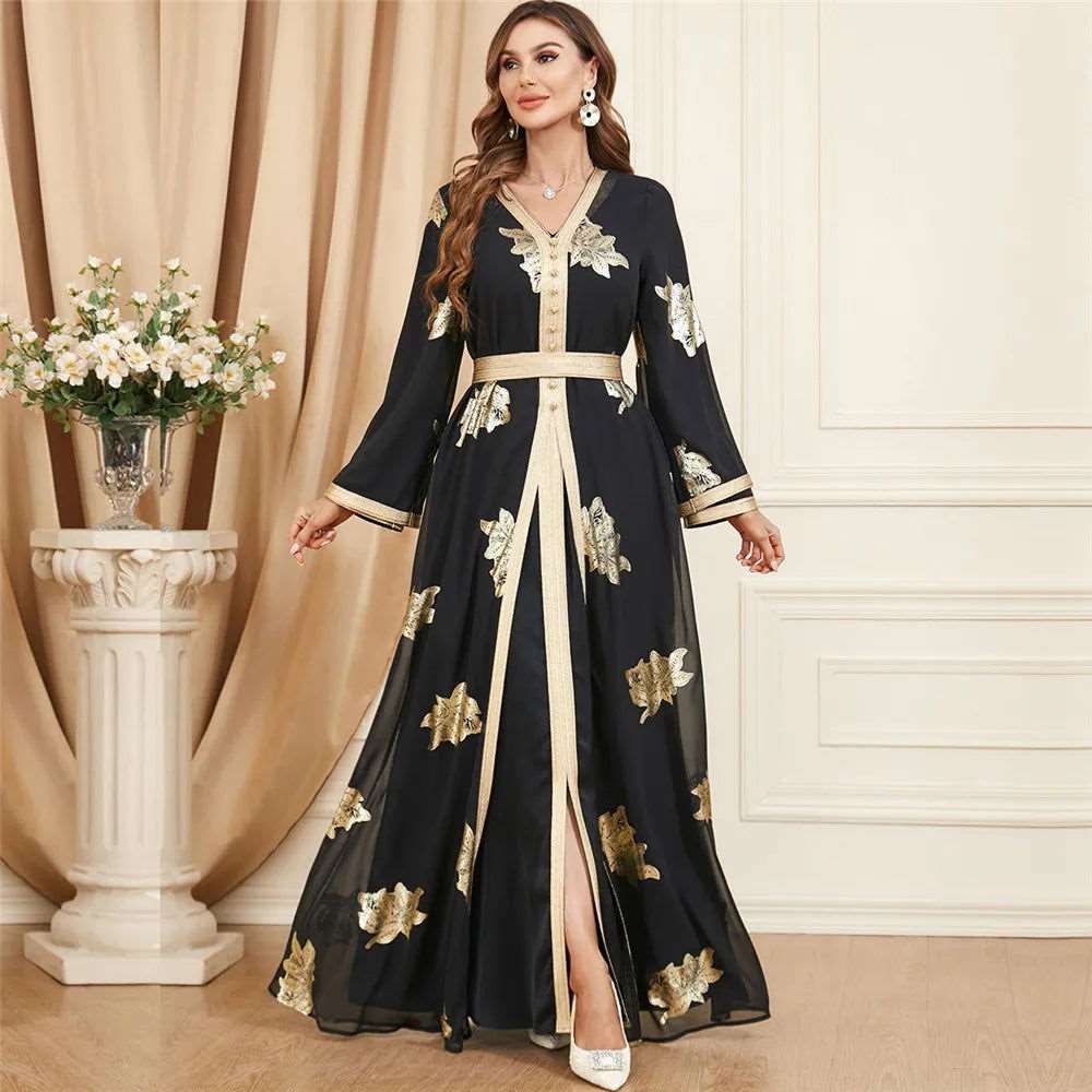 SPS - 2Piece Elegant Muslim Abaya