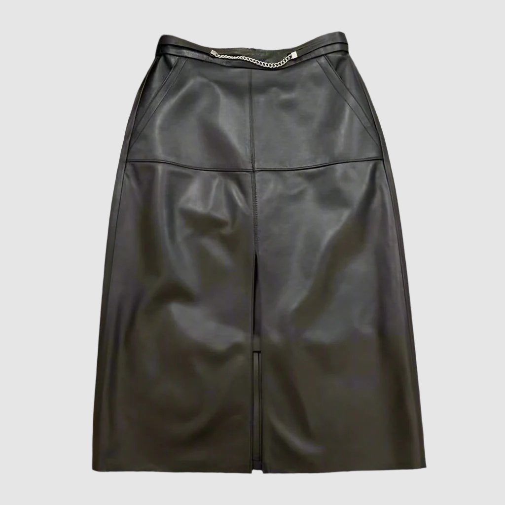 SPS - Chic Leather Slit Skirt