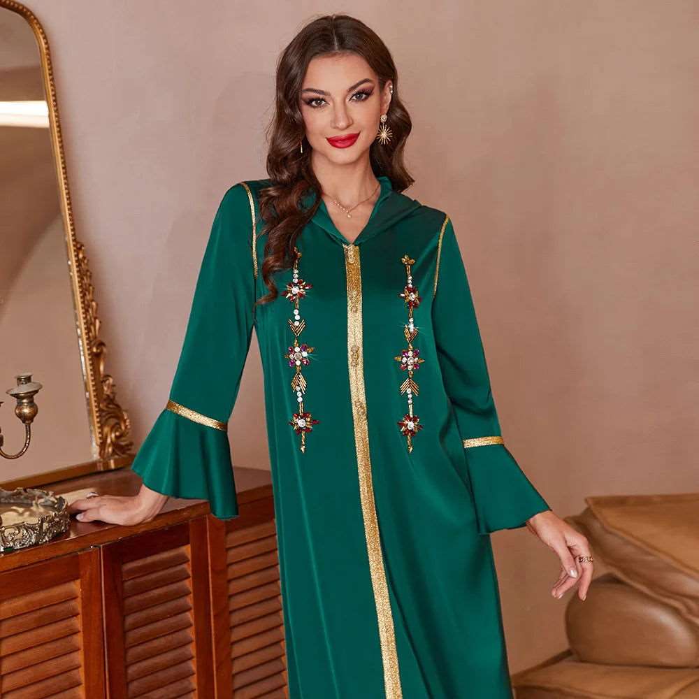 SPS - Sleeve Satin Abaya Kaftan