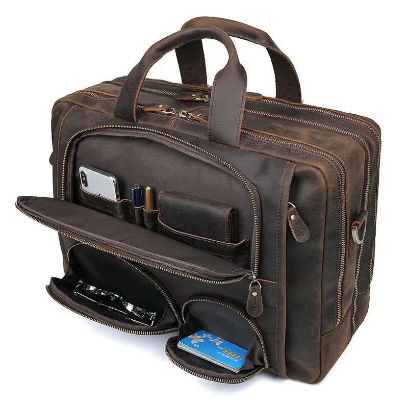 SPS - Genuine Leather Laptop Briefcase