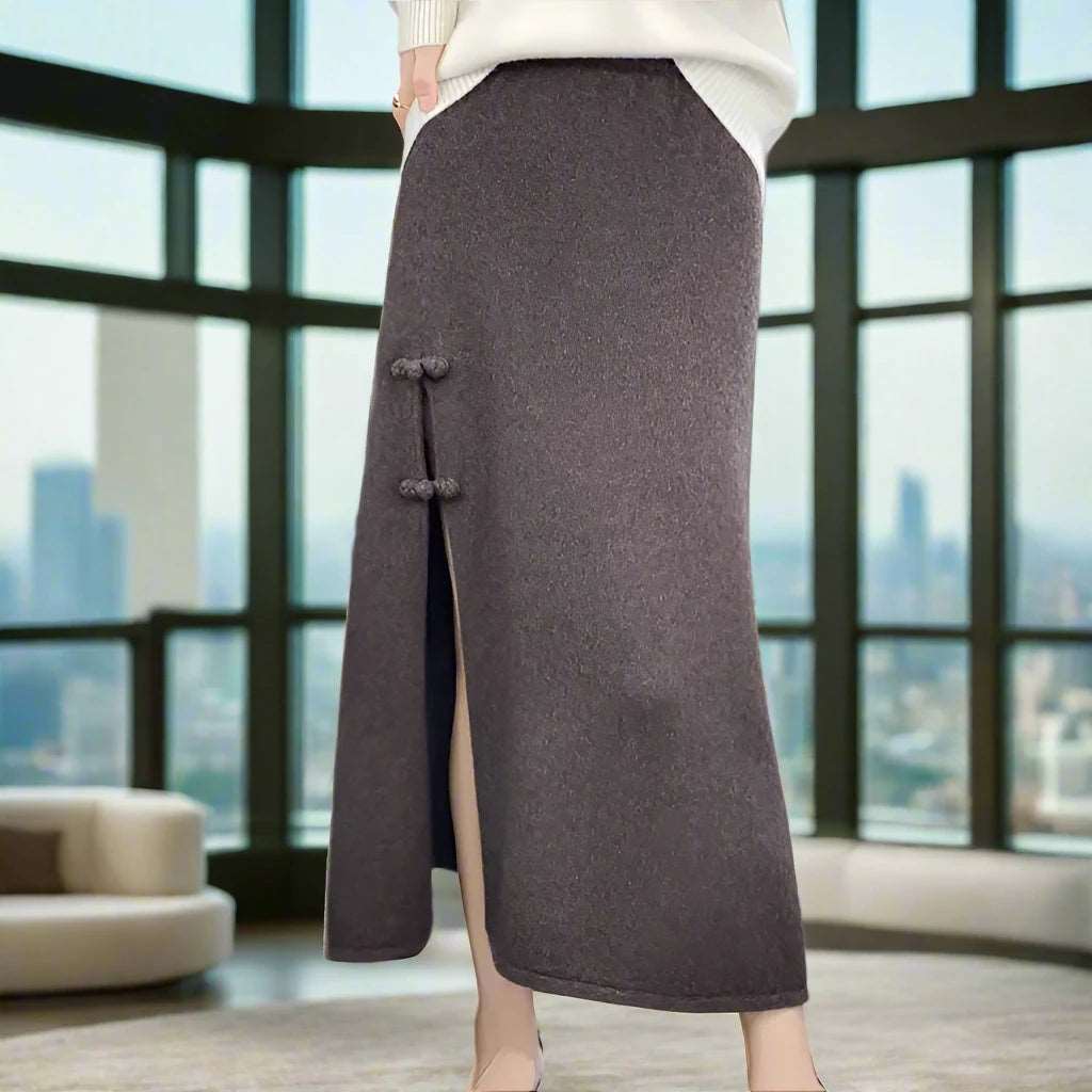 SPS - 100% Wool High-Waist Skirt