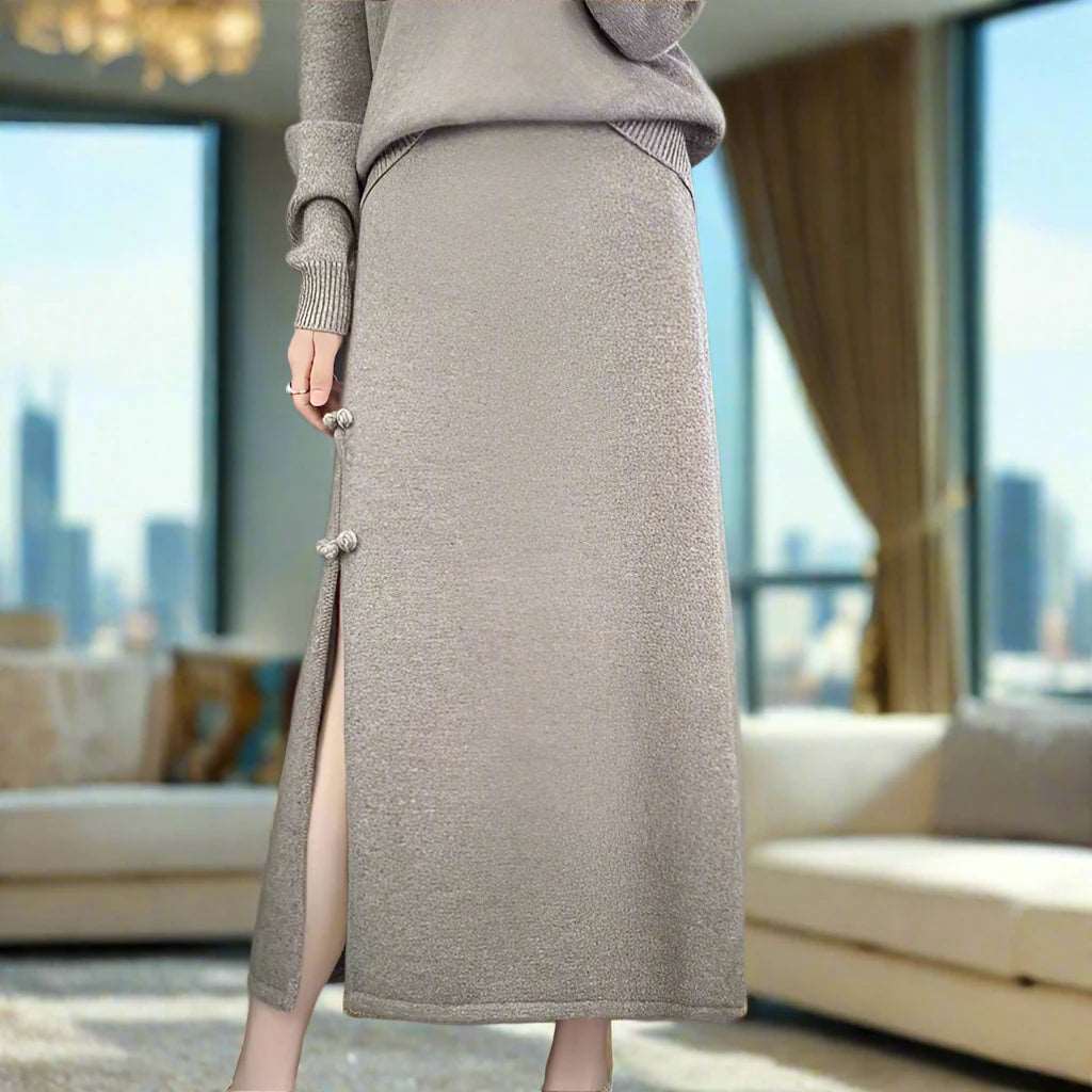 SPS - 100% Wool High-Waist Skirt