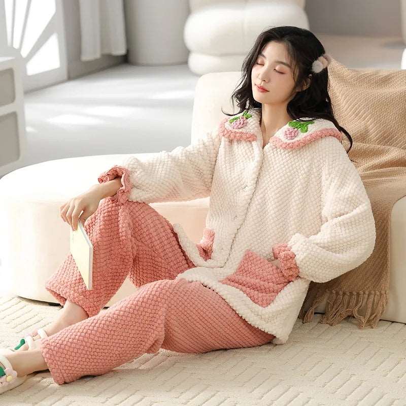 SPS - Coral Velvet Pajama Set