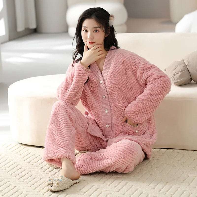 SPS - Coral Velvet Pajama Set