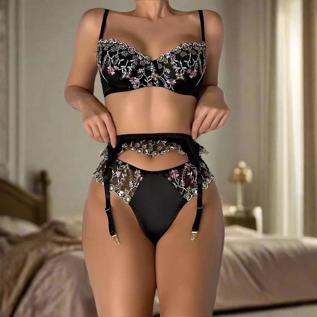 SPS - Lace Embroidered Lingerie Set