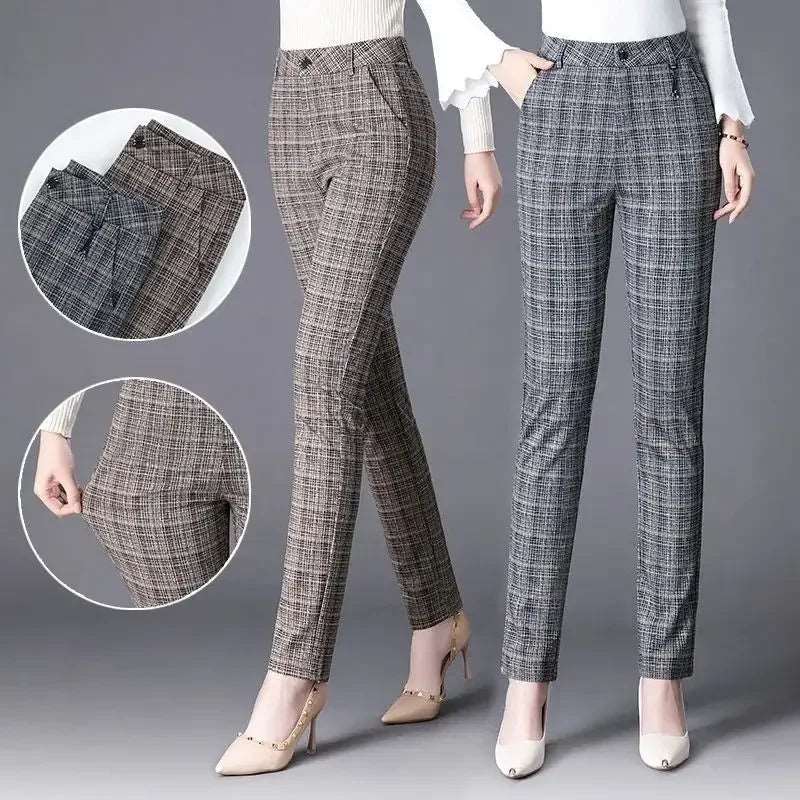 SPS - Plaid High-Waist Pencil Pants