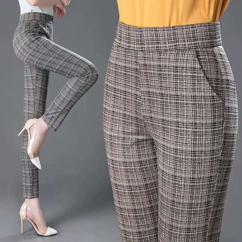 SPS - Plaid High-Waist Pencil Pants