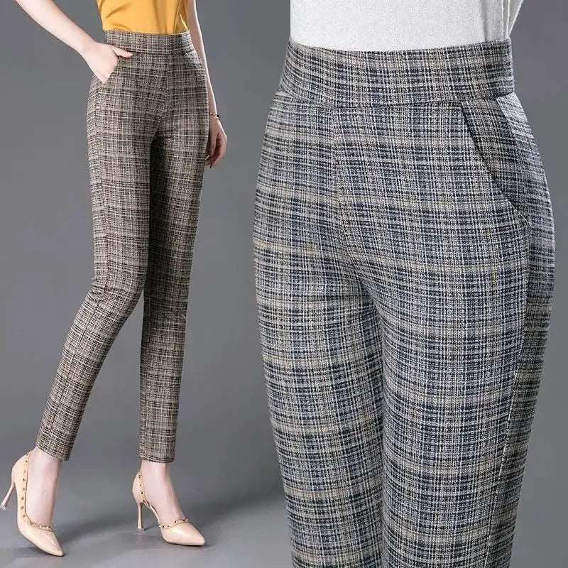 SPS - Plaid High-Waist Pencil Pants