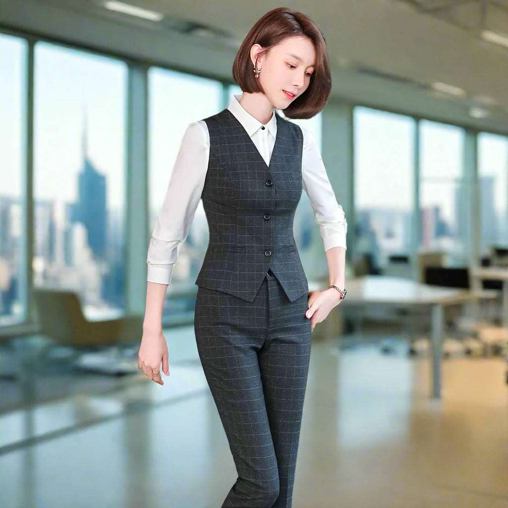 SPS - Plaid 3-Piece Women's Pant Suit