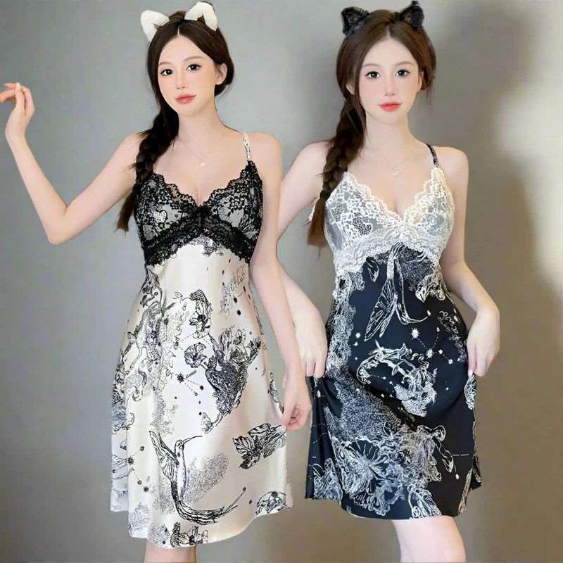 SPS - Silk Satin Lace Nightgown