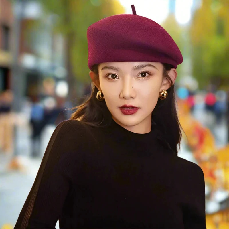 SPS - Hepburn Style Wool Beret Hat