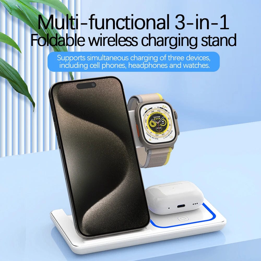 SPS - 30W LED 3-in-1 iPhone Foldable Wireless Charger