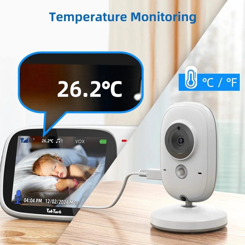 SPS - 3.2" Wireless Baby Monitor Night Vision, Lullabies & Intercom