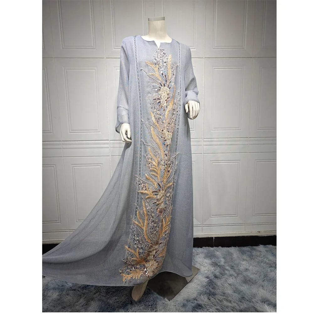 SPS - Elegant Sequined Embroidered Abaya.